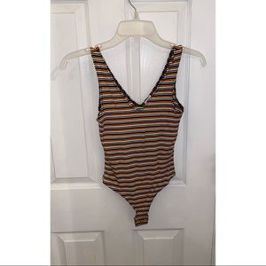 Garage Rainbow Striped Bodysuit Size X-Small